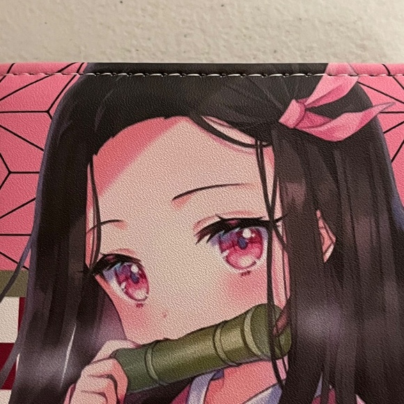 Demon Slayer Nezuko Kamado Faux Leather Wallet Pink New Anime Show Tanjiro - Picture 3 of 7